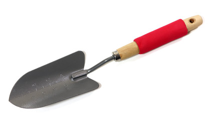 Gardening tools . Gardening shovel isolated on a white background. Gardening trowel.