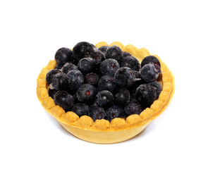 Tasty tartlet with berries,bilberry isolated. Berry tartlets. Cake with berries. Dessert with berries.Healthy food, vitamins.