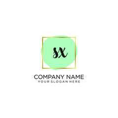 SX initial Handwriting logo vector template