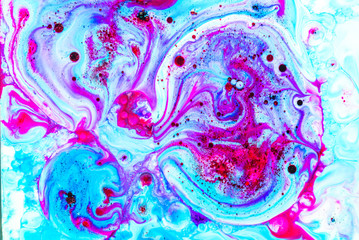 Abstract background from ink, milk and oil