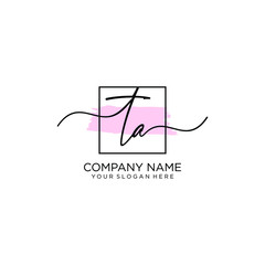 TA initial Handwriting logo vector template