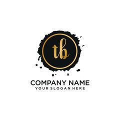 TB initial Handwriting logo vector template