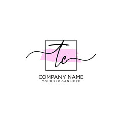 TC initial Handwriting logo vector template