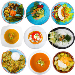Set of vegetables dishes