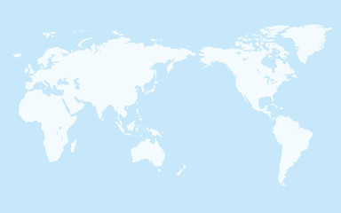 Fototapeta na wymiar simple world map, light blue background 2