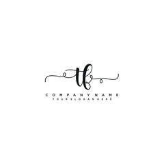 TF initial Handwriting logo vector template