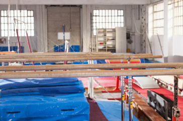 Acrobatic with gymnastic equipment