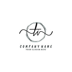 TI initial Handwriting logo vector template