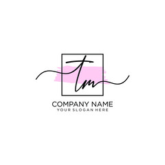 TM initial Handwriting logo vector template