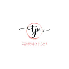 TP initial Handwriting logo vector template