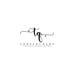 TQ initial Handwriting logo vector template