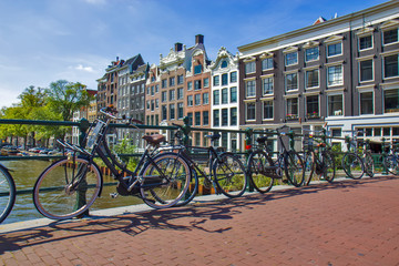 View of the houses in Amsterdam