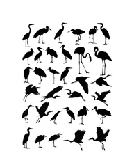 Foto op Plexiglas Heron, Egret  and Stork Bird Silhouettes, art vector design © martinussumbaji