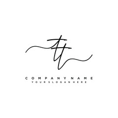 TT initial Handwriting logo vector template