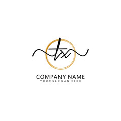 TX initial Handwriting logo vector template