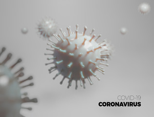 Corona Virus illustration - 3d concpet - obrazy, fototapety, plakaty