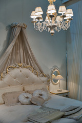 Elegant bedroom interior in baroque style