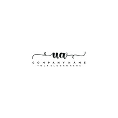 UA initial Handwriting logo vector template