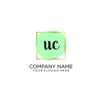 UC initial Handwriting logo vector template