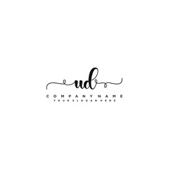UD initial Handwriting logo vector template