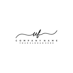 UF initial Handwriting logo vector template