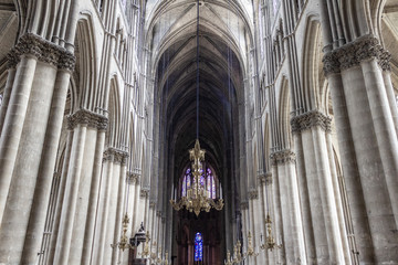 Fototapeta premium Reims in the North of France in late spring with historical buildings