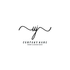 UJ initial Handwriting logo vector template