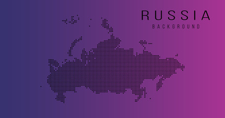 Russia country map backgraund made from halftone dot pattern, Vector illustration isolated on background