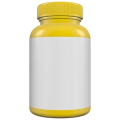 Realistic 3D Bottle Mock Up Template on White Background.3D Rendering,3D Illustration.Copy Space