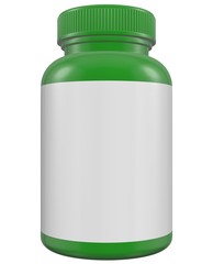 Realistic 3D Bottle Mock Up Template on White Background.3D Rendering,3D Illustration.Copy Space