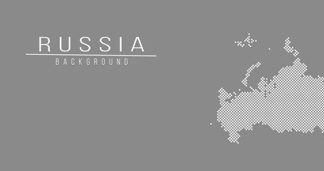 Fototapeta premium Russia country map backgraund made from halftone dot pattern, Vector illustration isolated on gray background