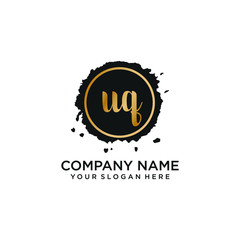 UQ initial Handwriting logo vector template