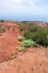 Bodenerosion auf La Gomera oberhalb von Agulo am Mirador de Abrante