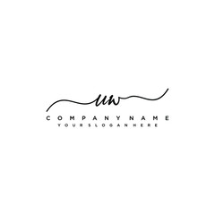 UW initial Handwriting logo vector template