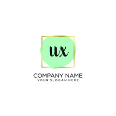 UX initial Handwriting logo vector template