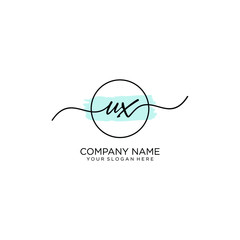 UX initial Handwriting logo vector template