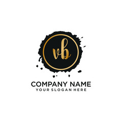 Fototapeta premium VB initial Handwriting logo vector template