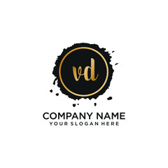 VD initial Handwriting logo vector template