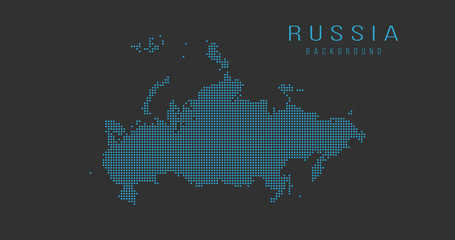 Fototapeta na wymiar Russia country map backgraund made from halftone dot pattern, Vector illustration isolated on black background