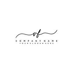 VF initial Handwriting logo vector template