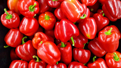 Colorful of bell peppers in the supermarket natural for background