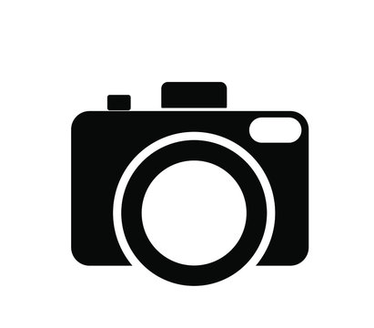DSLR camera icon isolated on white background, camera symbol