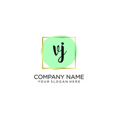 VJ initial Handwriting logo vector template