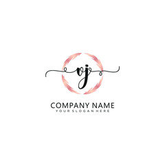 VJ initial Handwriting logo vector template