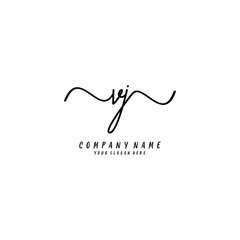 VJ initial Handwriting logo vector template