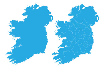 Map - Ireland Couple Set , Map of Ireland,Vector illustration eps 10.