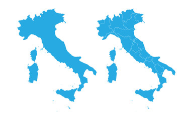 Map - Italy Couple Set , Map of Italy,Vector illustration eps 10.