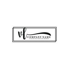 VL initial Handwriting logo vector template