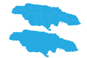 Map - Jamaica Couple Set , Map of Jamaica,Vector illustration eps 10.