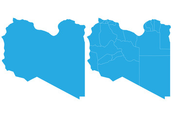 Map - Libya Couple Set , Map of Libya,Vector illustration eps 10.